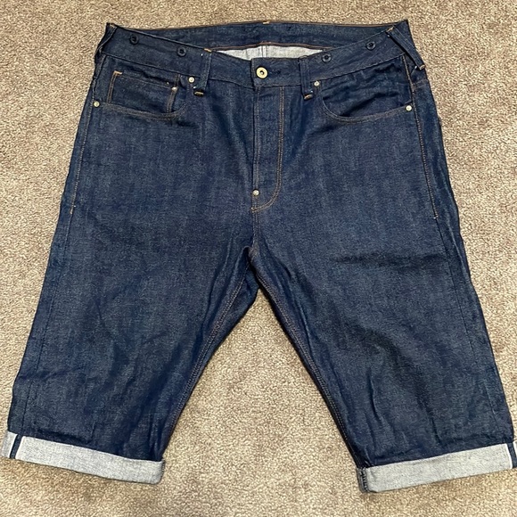 G-STAR RAW ESSENTIALS “U.S. FIRST LUMBER” SHORTS RAW SELVEDGE CONE MILLS 34W NEW - Picture 5 of 16